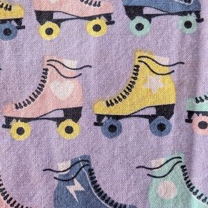 Pre-Washed 100 % Cotton Vibrant Roller Skate Patterned Fabric- 1.94 Yards